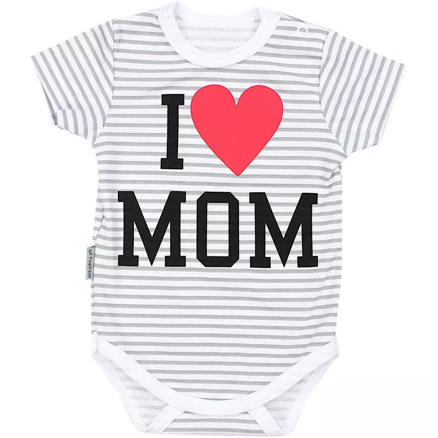 TupTam Baby Kurzarm Body mit Aufdruck Spruch 5er Pack rosagrau