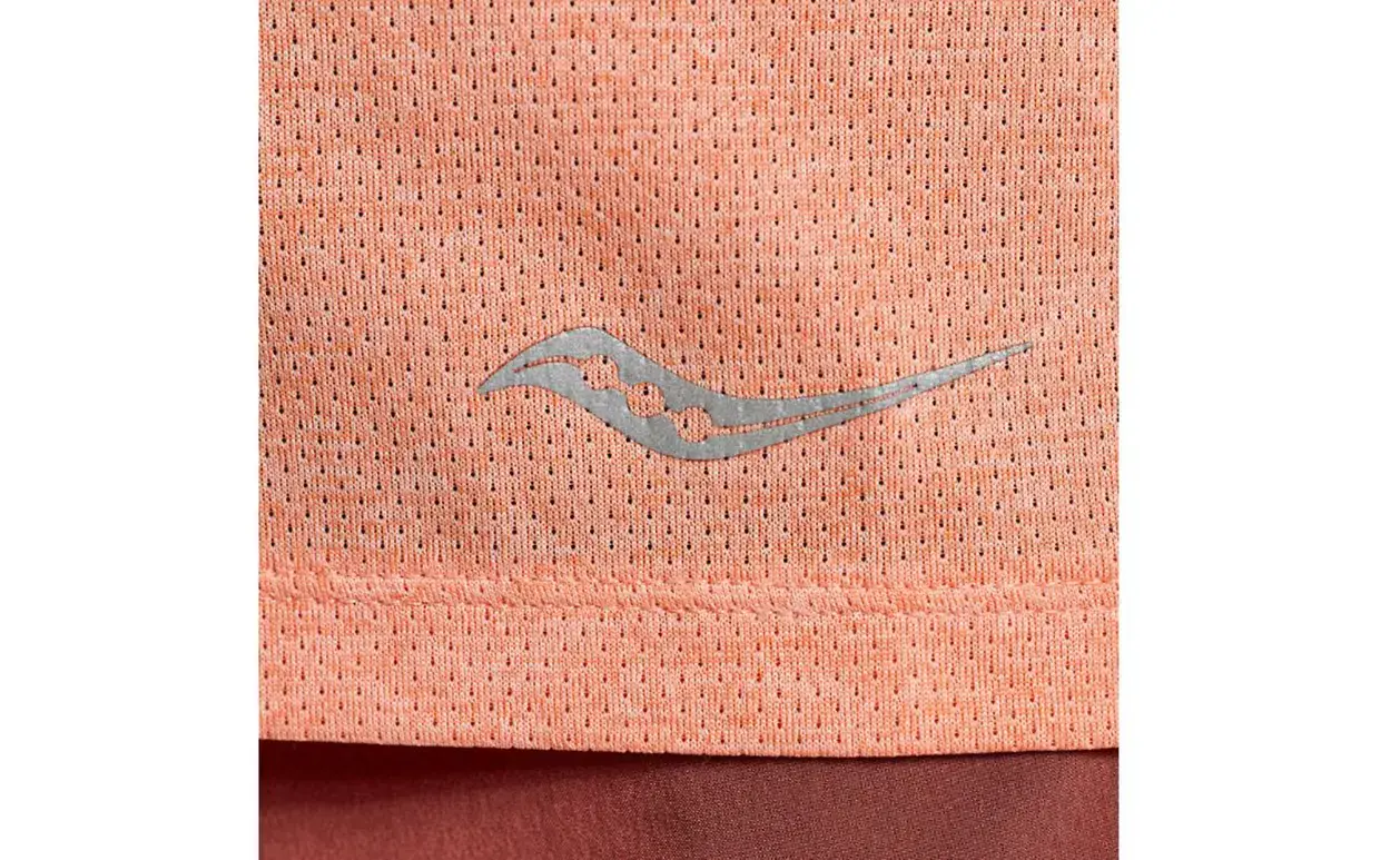 Saucony Stopwatch Hardloopshirt Korte Mouwen Roze/Oranje Dames
