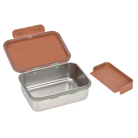 Lässig Brotdose Kinder - Edelstahl Lunchbox, Happy Prints Karamell
