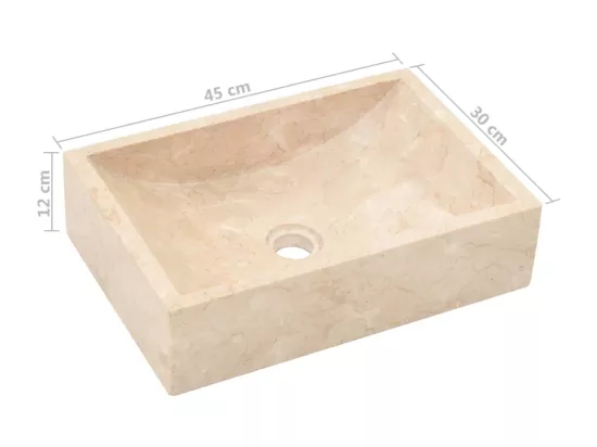Évier lavabo salle de crème 45 x 30 x 12 cm 02_0002555