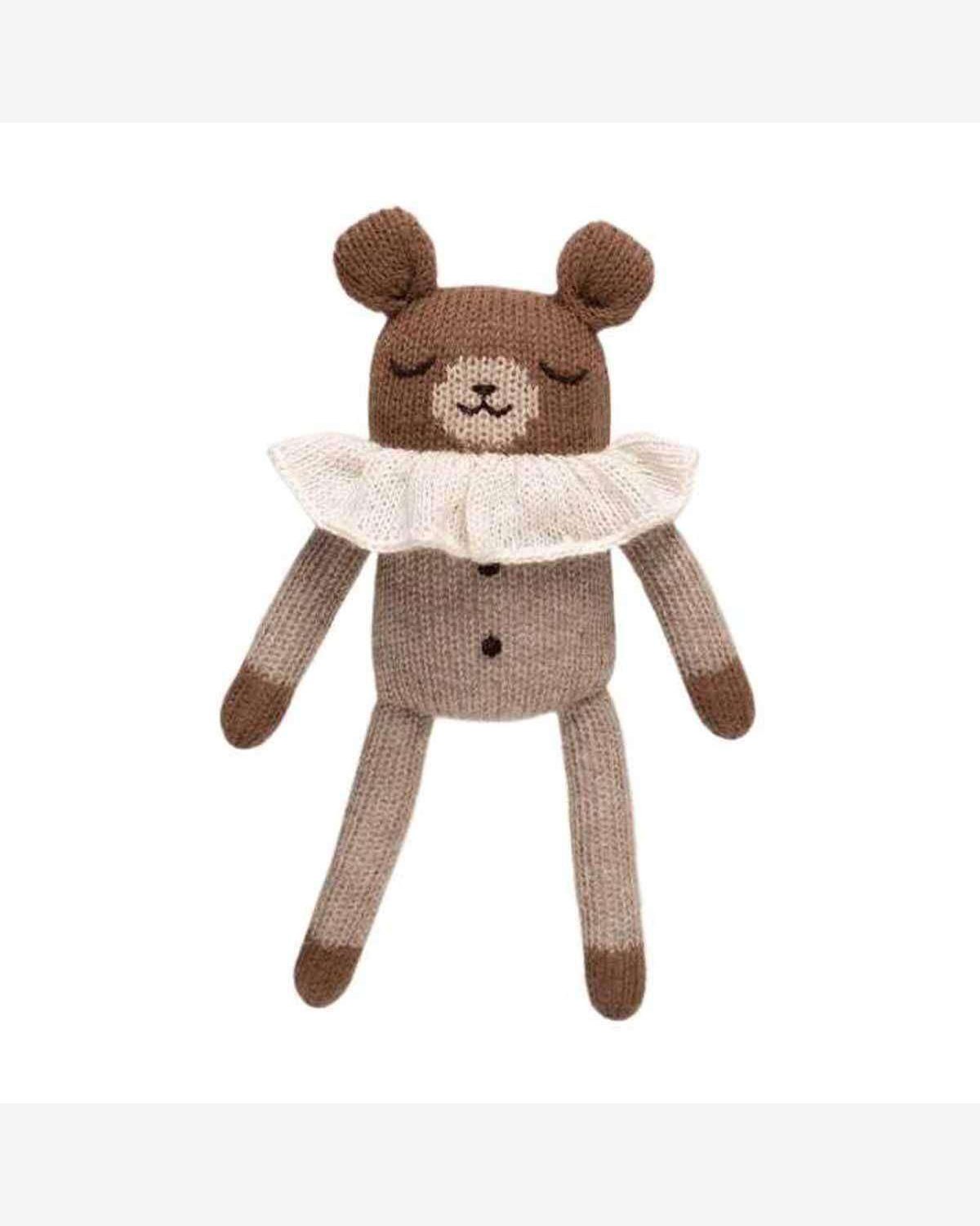 Kosebamse – Håndstrikket Alpakkaull – Unik Nyfødtbamse