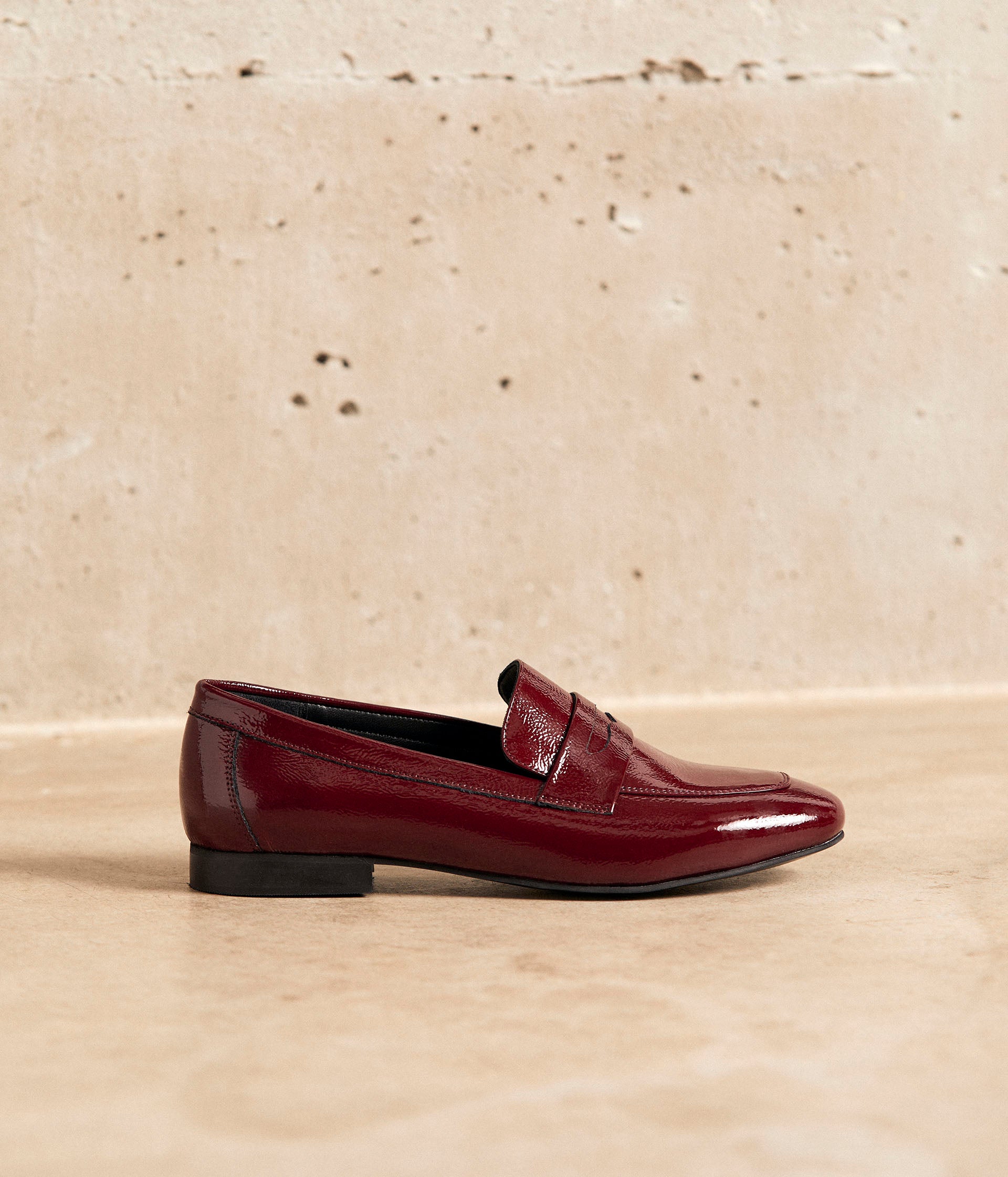 Mocassins cuir bordeaux Jessy