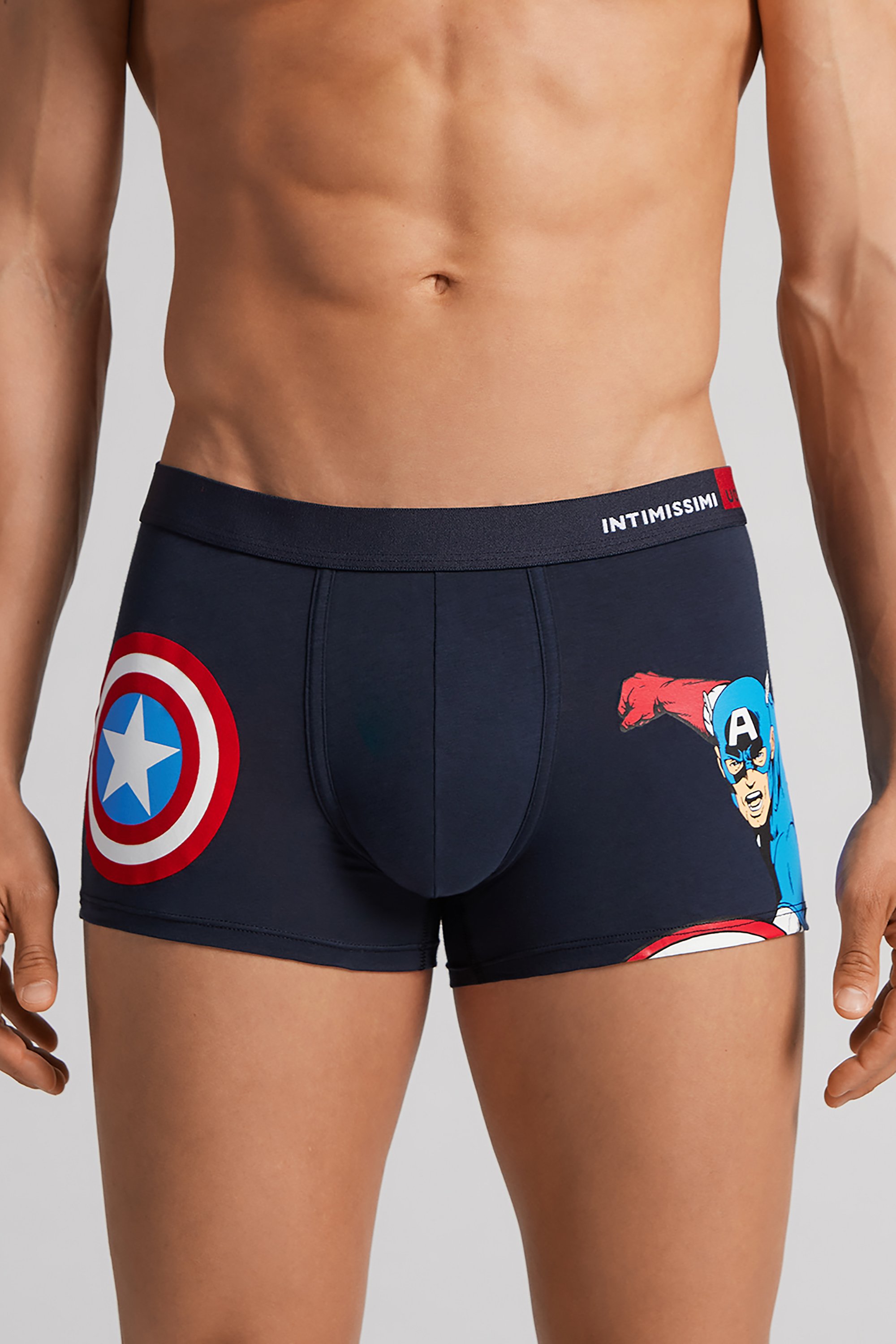 Cuecas boxer Marvel Capitão América em algodão Supima® Natural Fresh