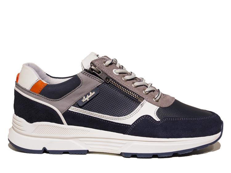 Australian Footwear Connery Leather Blue Grey Orange