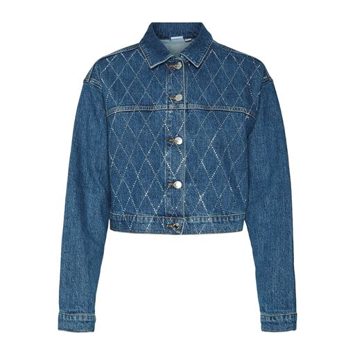 Vero Moda Jessi Cropped Denimjakke, Medium Blue Denim, L