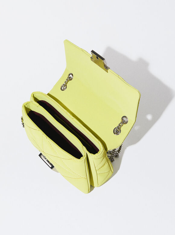 Bolsa acolchoada com corrente - Verde