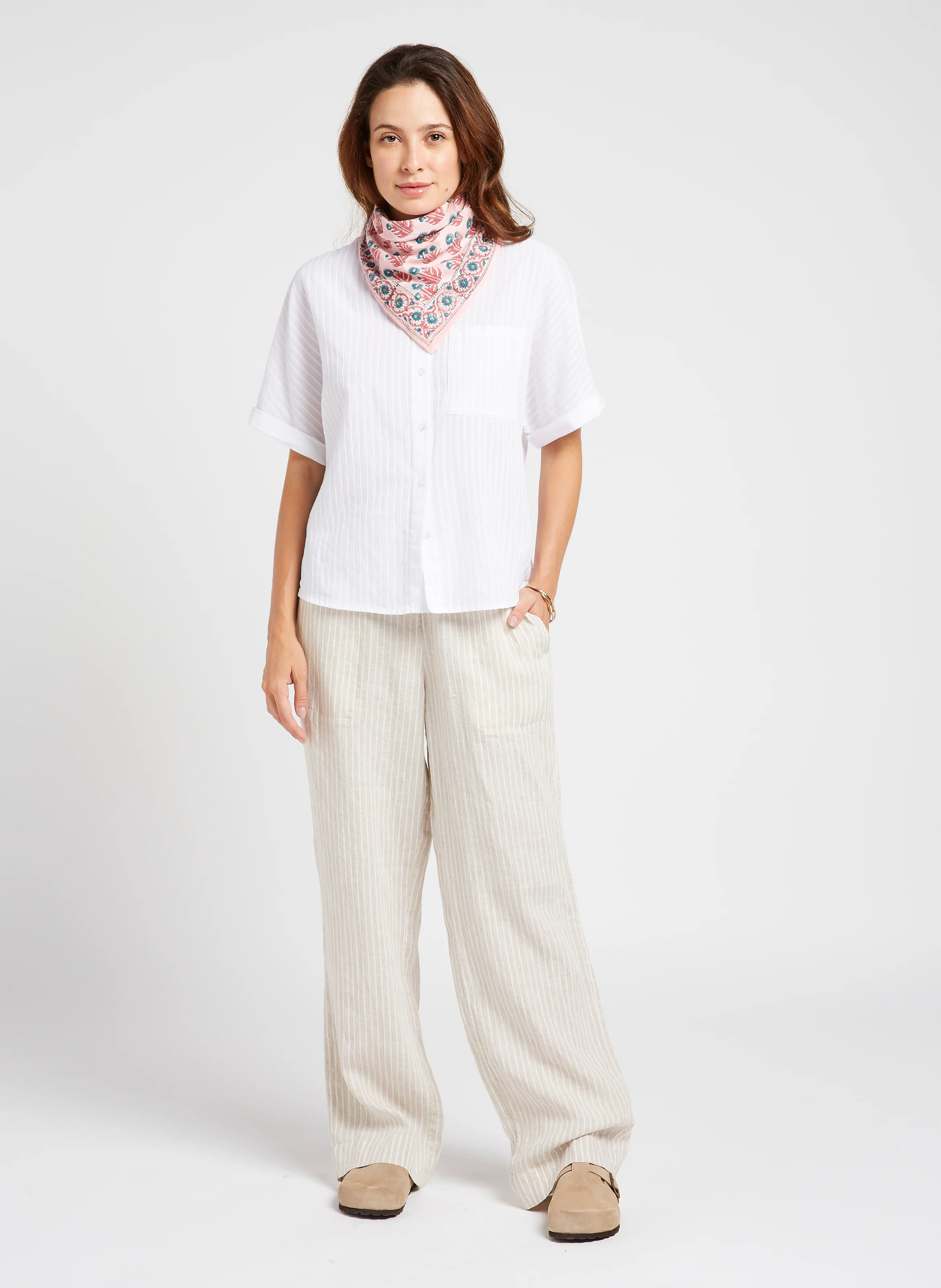 MANIKA - Foulard en coton imprimé | Rose