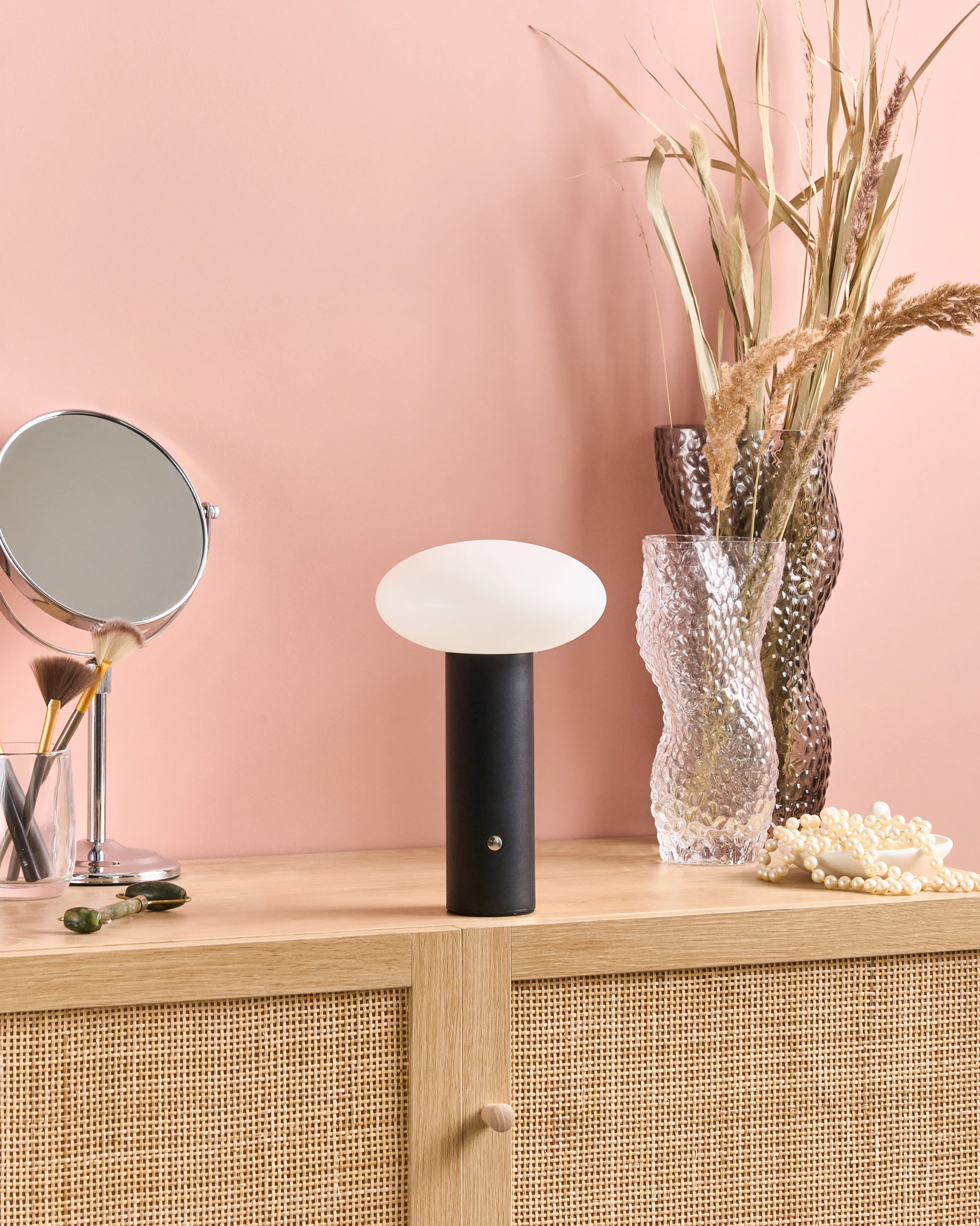 LED draadloze tafellamp BUAYAN met dimmer Metaal Zwart