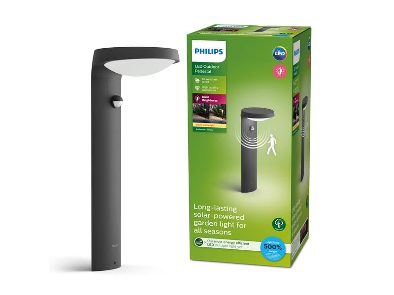 Philips Tyla Sockelleuchte,Solar Ultra-Efficient anthrazit Sockel- und Wegeleuchte