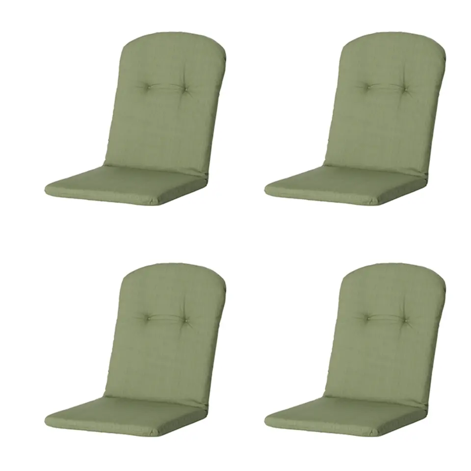 Madison - Kuipstoelkussen Hoge Rug Basic green - Ca. 96x45 cm - Set van 4