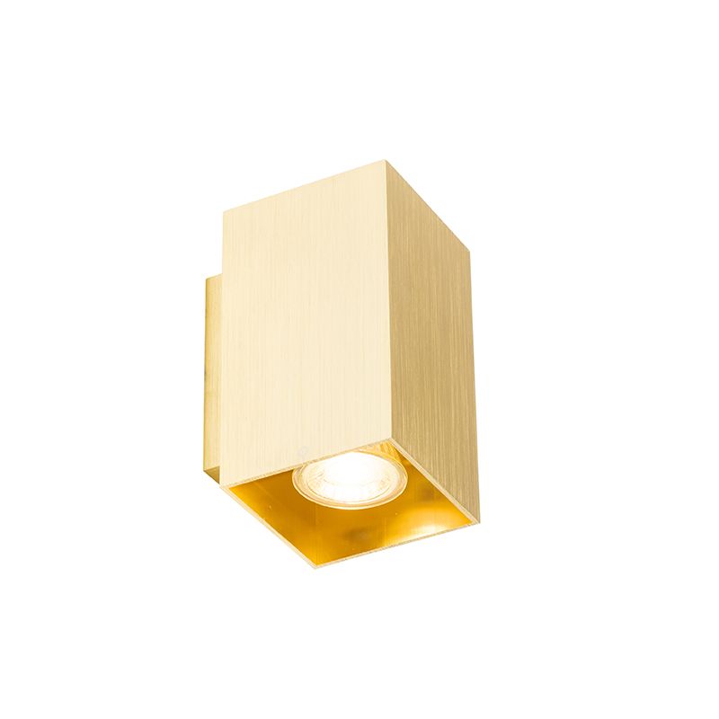 Moderne wandlamp goud vierkant 2-lichts - Sandy