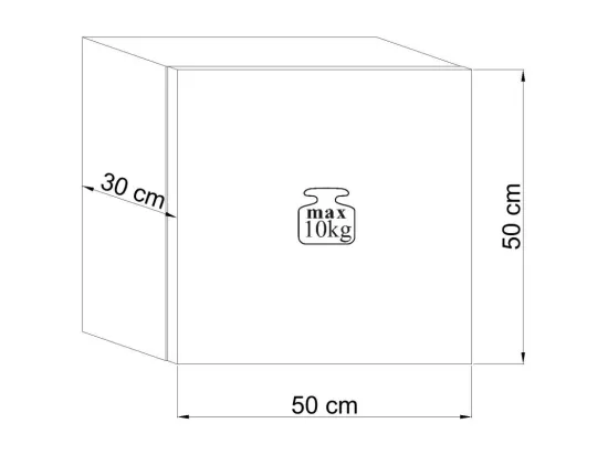Petit meuble de rangement suspendu NEVER – 50 cm – Blanc brillant – 1 niche – Design moderne