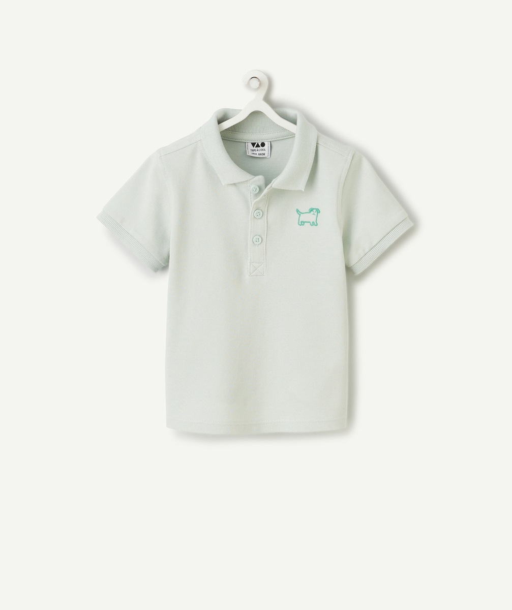 POLO MANCHES COURTES BÉBÉ GARÇON 100% COTON VERT AVEC BRODERIES