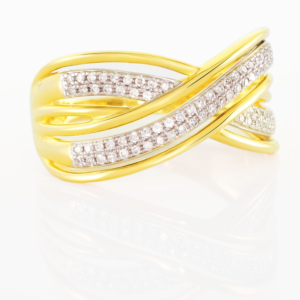 Bague Pivoine Or Jaune Diamant