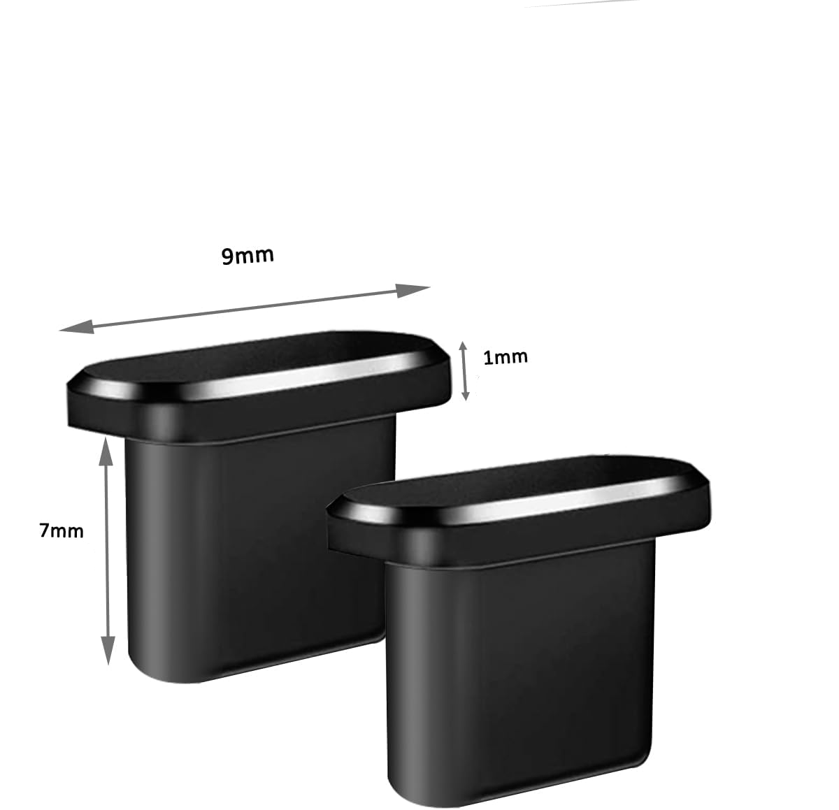 (3er Set) USB C Anti-Staub Metall Schutzstecker Anschlusskappen für Laptop / Notebook / Smartphones - Grau