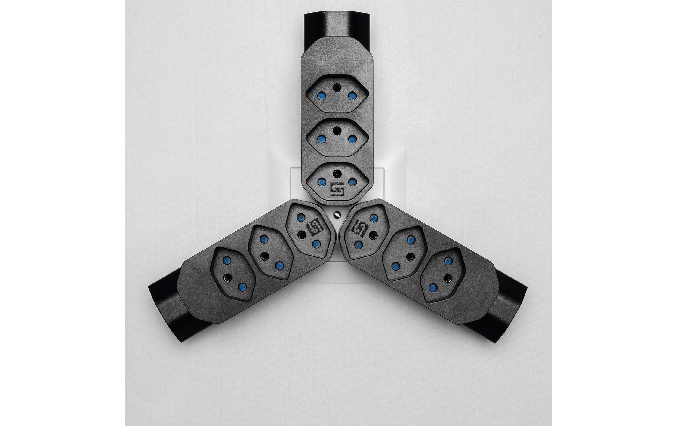 Manta Mehrfachadapter 4xT13 (1x unten) drehbar 4Mehrfachadapter LINE 3xT13 + 1xT13 drehbar 320° schwarz