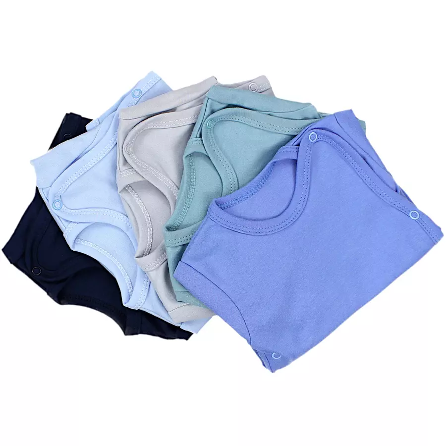 TupTam Baby Jungen Kurzarm Wickelbody 5er Set blau