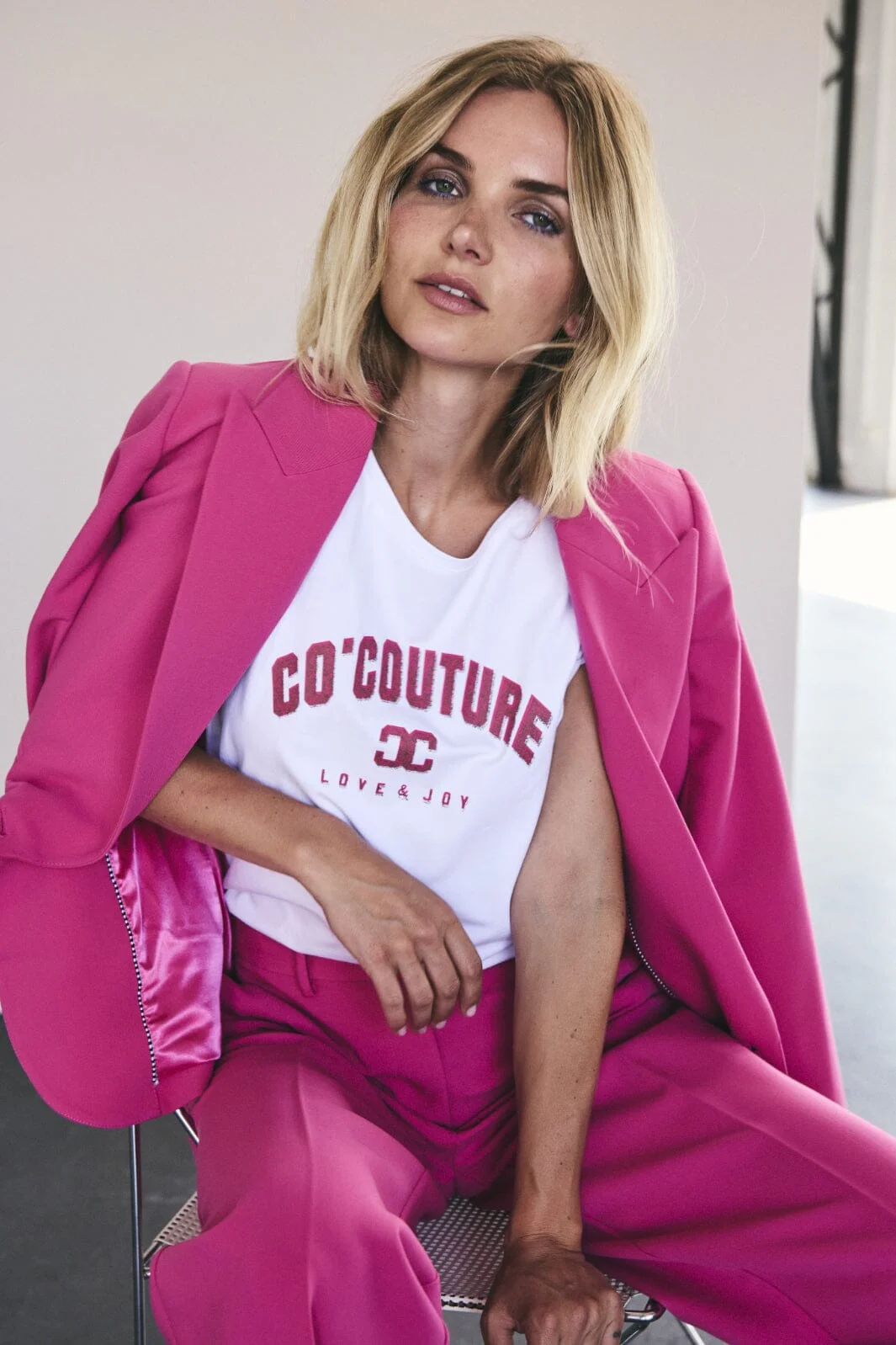 Co´Couture Dustcc Print Tee 33085 40185 whiteflashypink