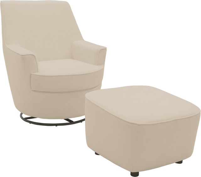 INOSIGN Drehsessel »HETTY, Drehsessel mit Wippfunktion und Hocker; Lesesessel, Armsessel« Set, 2 Stk. tlg. mit Dreh/Wippfunktion, mit Federkern, in Cord und Microfaser