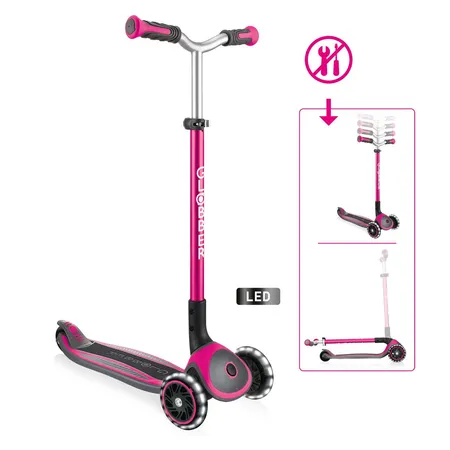 Authentic Sports Globber Master Lights pink, mit Leuchtrollen