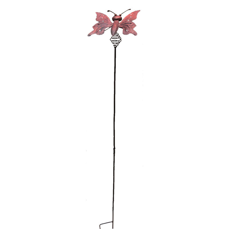 Tuteur mobile papillon fer rouge 23x22x122cm