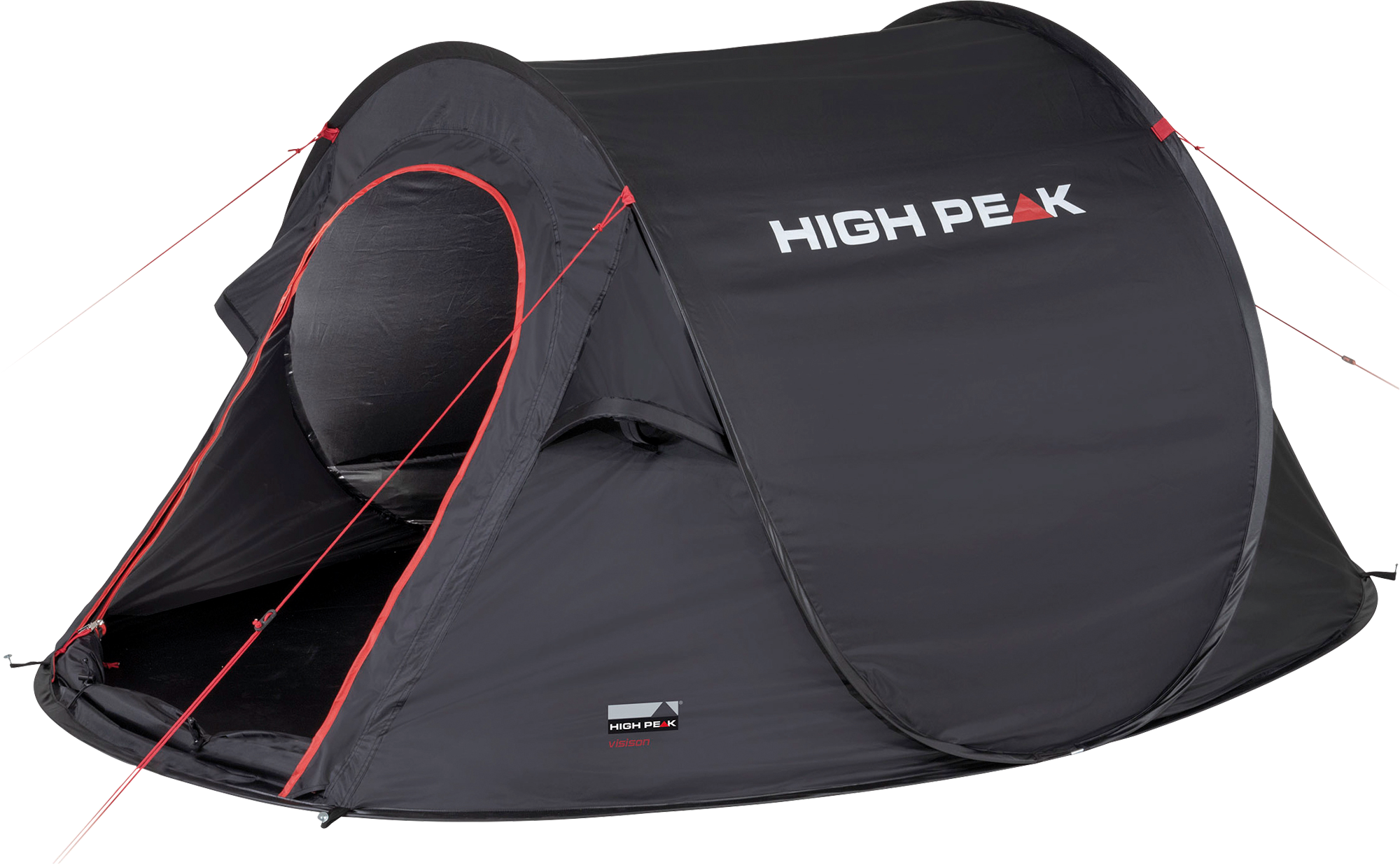 High Peak Vision 3 Einfachdach Pop Up Wurfzelt schwarz für 3 Personen