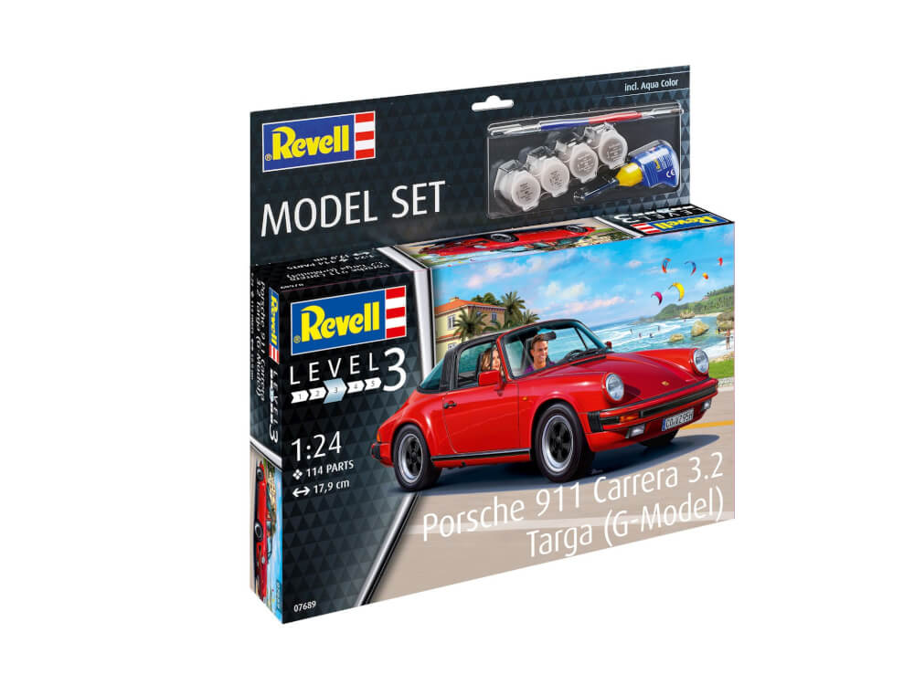 Model Set Porsche 911 Carrera 3.2 Targa (G-Model), Revell Modellbausatz mit Basiszubehör