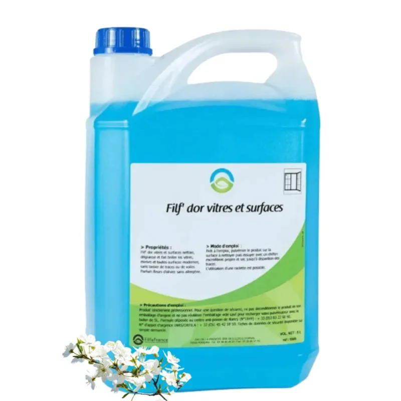 FILFA FRANCE - Nettoyant vitres et surfaces - Parfum fleurs d'olivier - 5L