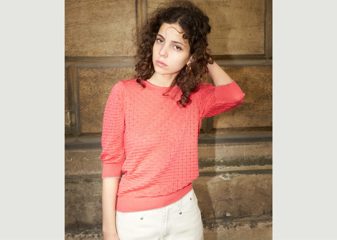 Phiphie - Pull Texturé Manches Bouffantes Erotokritos