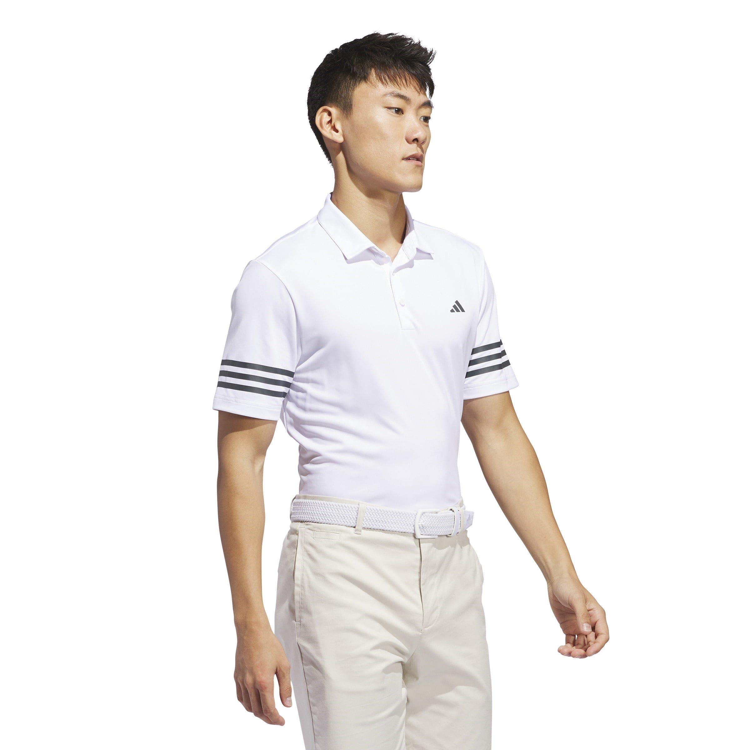 adidas 3 Stripe Polo Shirt Mens