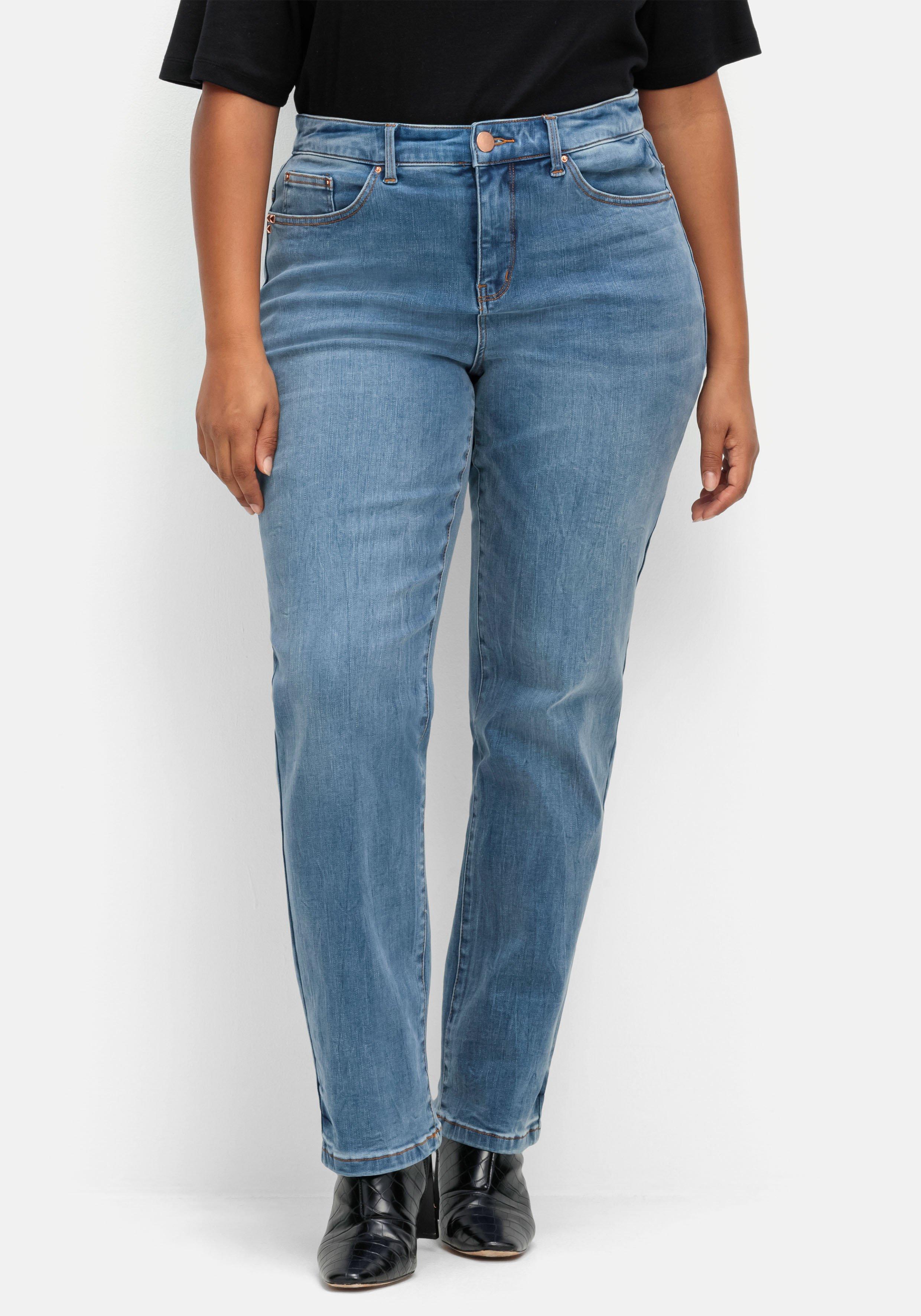 Gerade Stretch-Jeans mit Bodyforming-Effekt