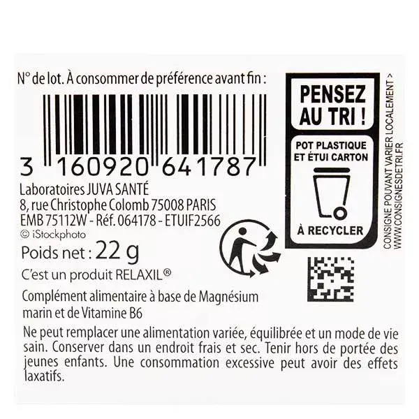 Juvamine Equilíbrio do Sistema Nervoso Magnésio Marinho Vitamina B6 30 comprimidos