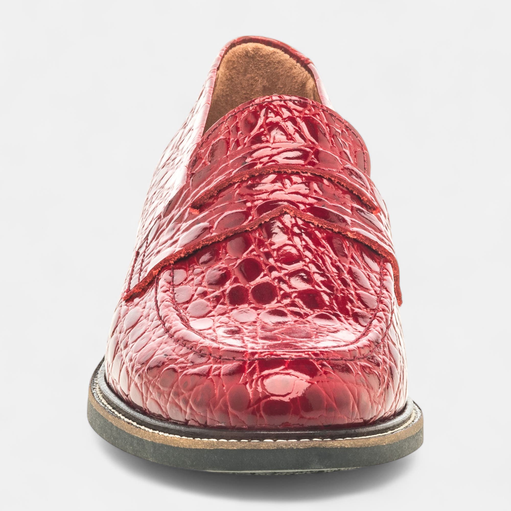 Mocassins Femme en cuir rouge