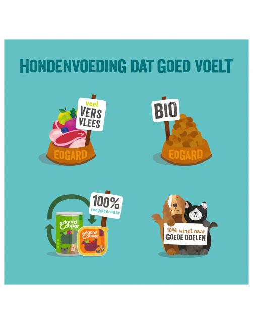 Edgard&Cooper Kuipje Bio Chicken Fish Puppy - Hondenvoer - Kip Vis Wortel 100 g Biologisch