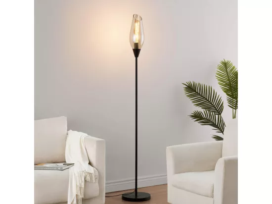 Grande lampe abat-jour verre ambré - Barletto