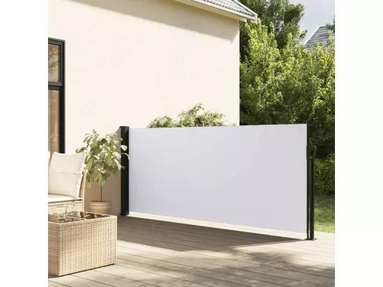 Auvent latéral rétractable blanc 120x600 cm