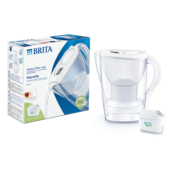 Carafe filtrante Marella blanche 2,4 L et filtre Maxtra Pro Brita fran