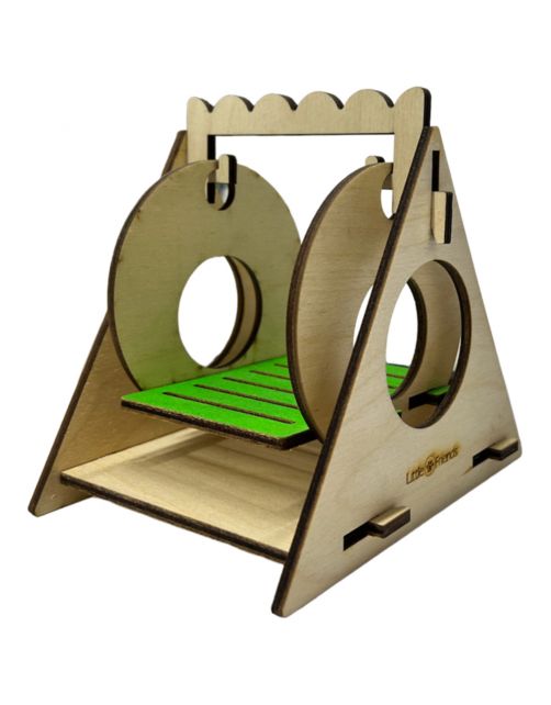 Little Friends Swing - Speelgoed - 13.5x10x13.5 cm Groen Houtkleur