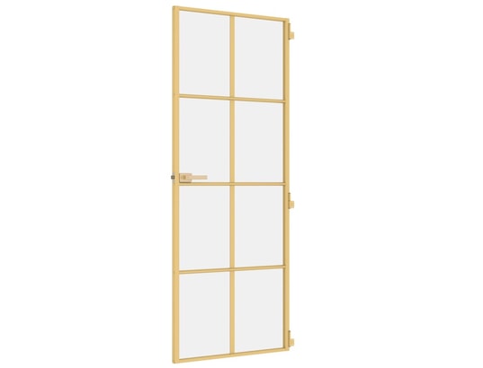 VIDAXL - Porte verre Porte intérieure mince doré 76x201,5 cm verre trempé alumini...