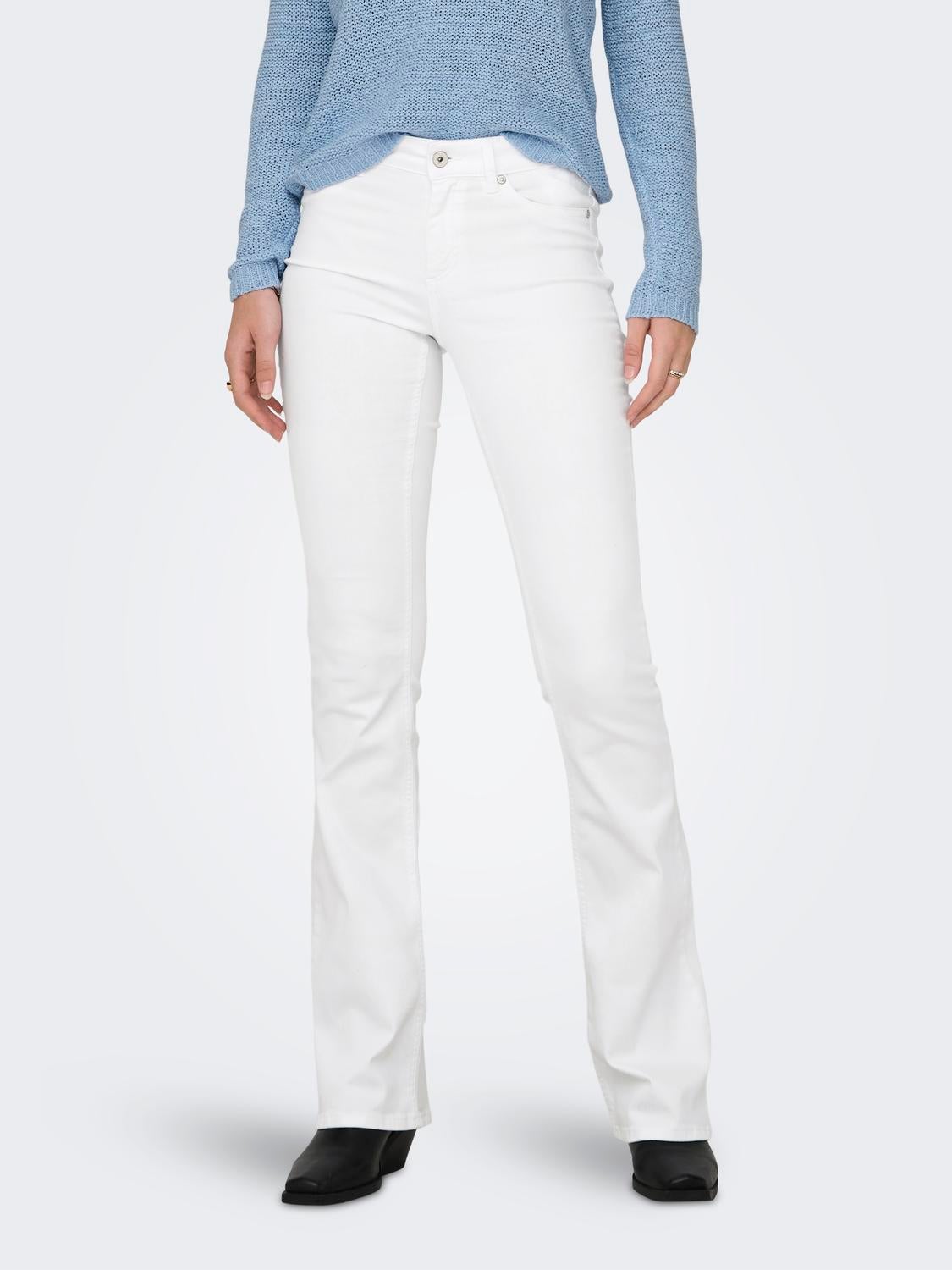 ONLBLUSH Mittlere Taille Ausgestellt Jeans White