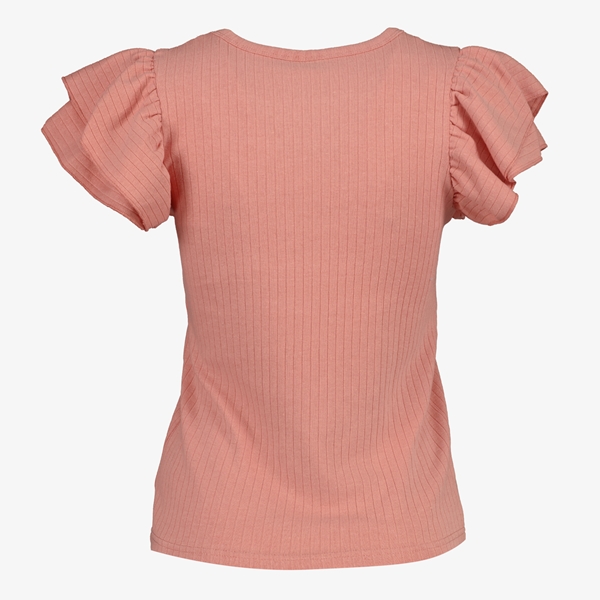 TwoDay top met ruches zalmroze