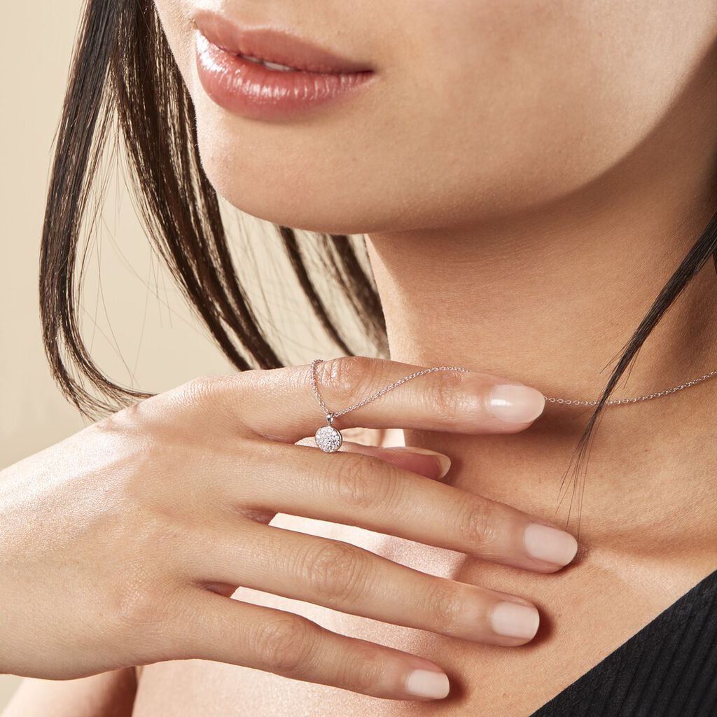 Collier Argent Victorin Oxydes De Zirconium