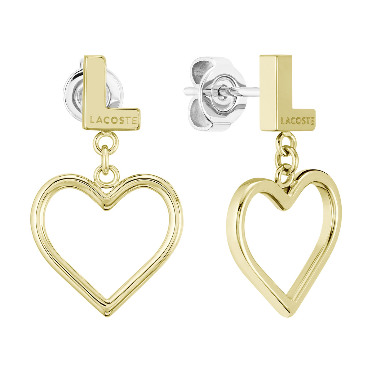 Boucles d'oreilles LACOSTE acier doré