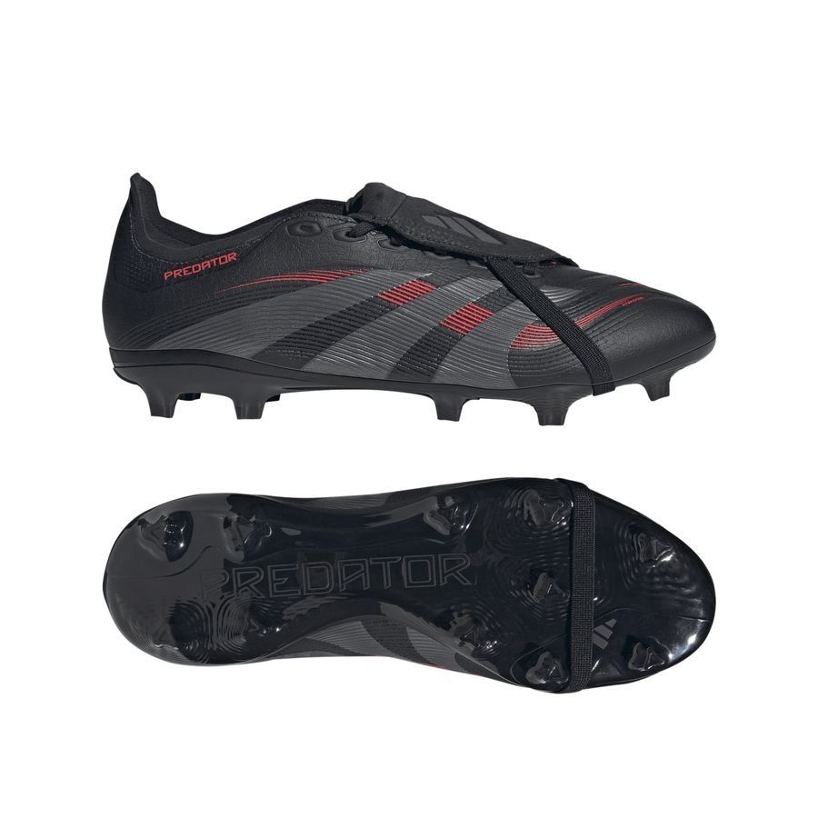 adidas Predator League Fold-over Tongue FG/AG Stealth Victory - Noir/Gris/Lucid Red