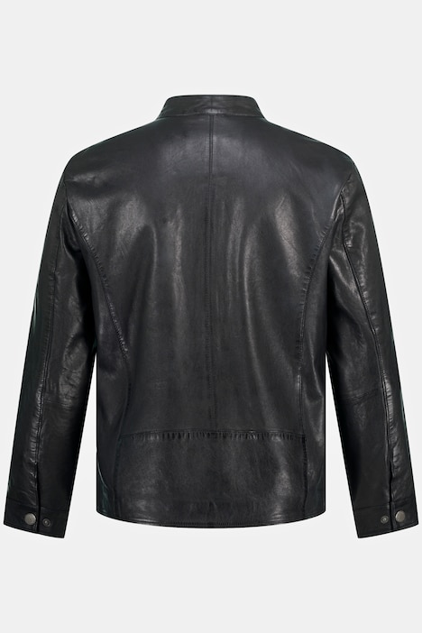 Lederjacke, Leder, Bikerstyle, Stehkragen, Zipper
