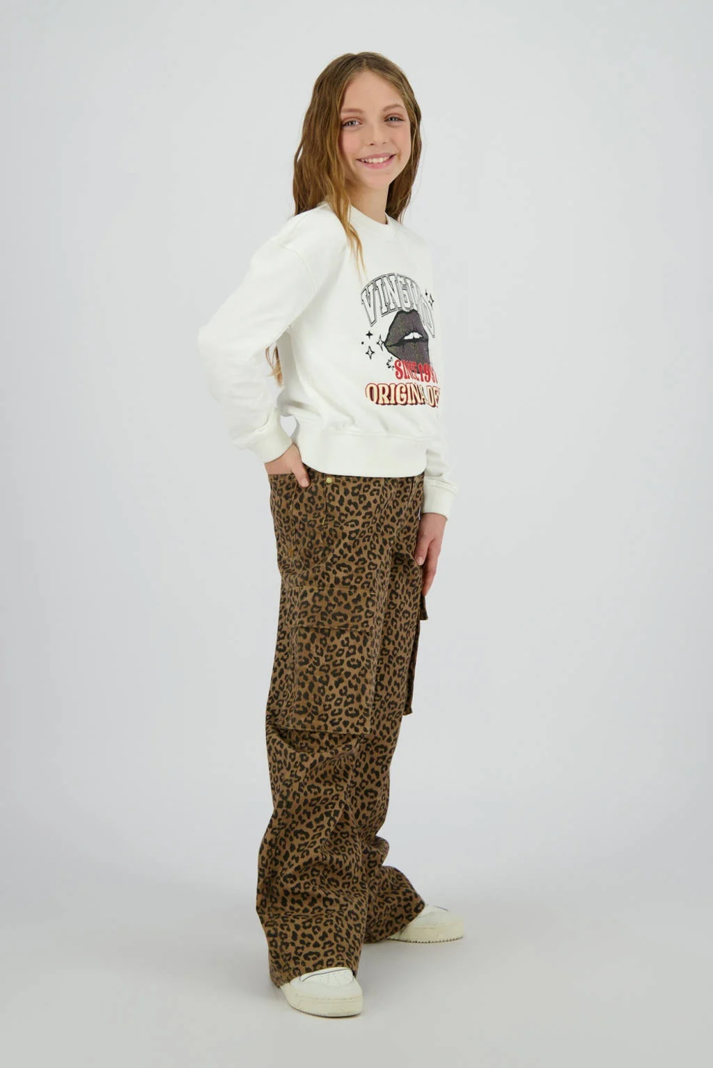 Vingino wide leg jeans bruin
