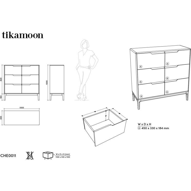 Commode de rangement en manguier massif Gabrielle
