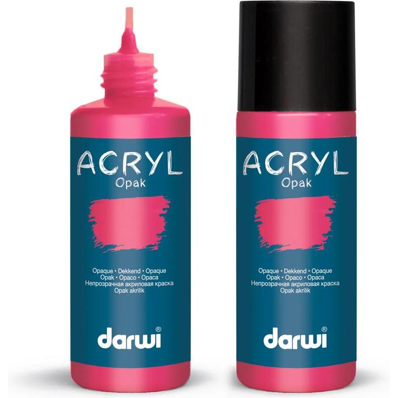 Darwi Flacon de 80 ml de Peinture Acrylique Universelle Opaque - Magenta