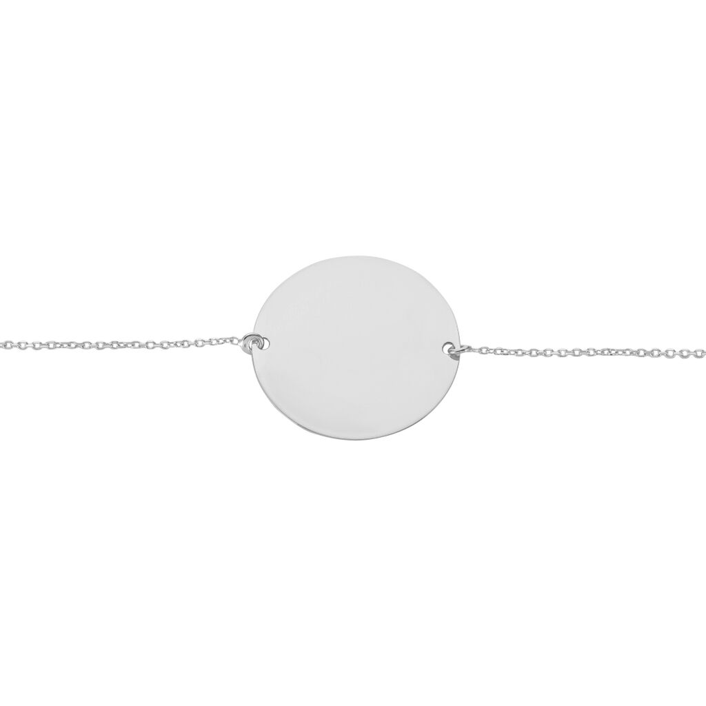 Bracelet Pastille Gravable Or Blanc