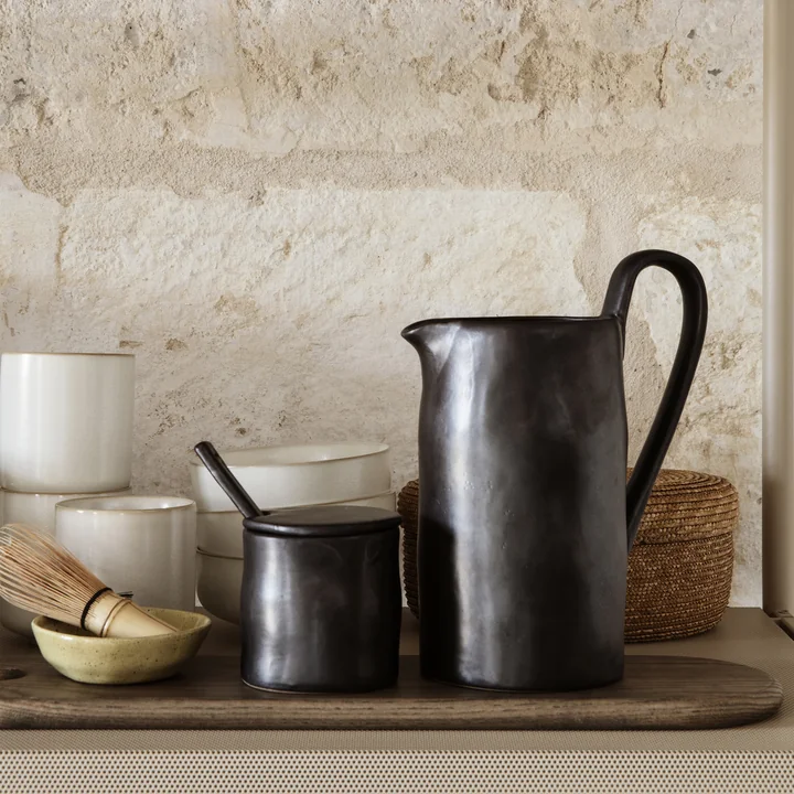 Ferm Living - Flow Marmeladenglas mit Löffel, off-white